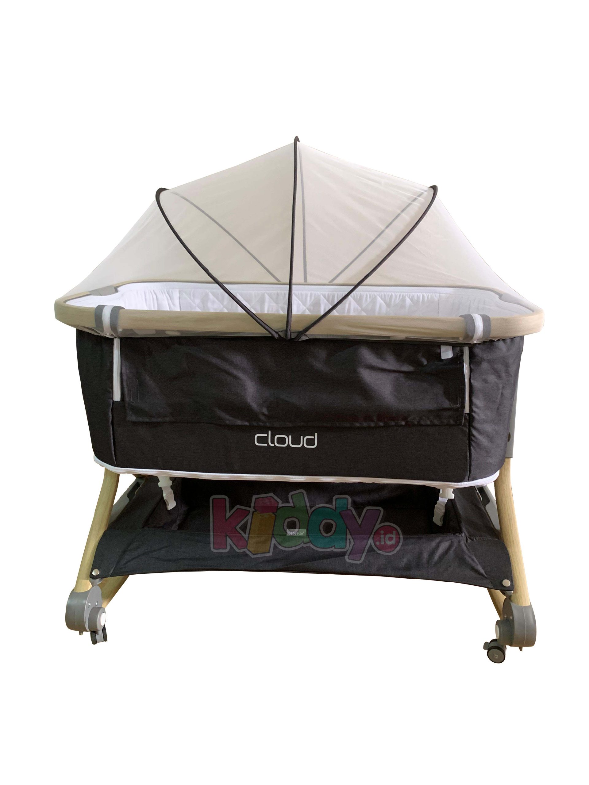 Babyelle Cloud Bedside Crib Box Bayi – Dark Grey